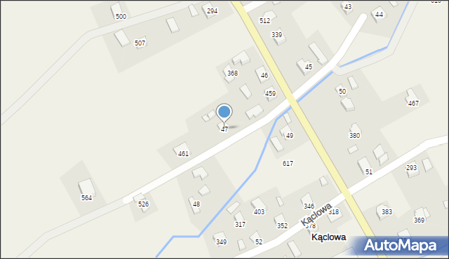 Kąclowa, Kąclowa, 47, mapa Kąclowa