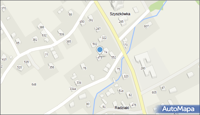 Kąclowa, Kąclowa, 473, mapa Kąclowa