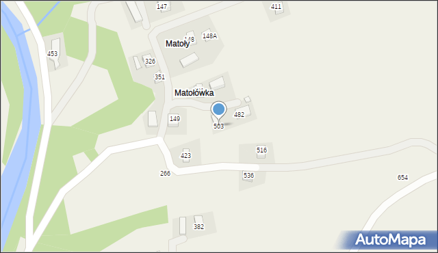 Kąclowa, Kąclowa, 503, mapa Kąclowa