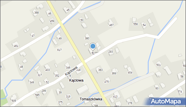 Kąclowa, Kąclowa, 51, mapa Kąclowa