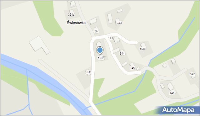 Kąclowa, Kąclowa, 513, mapa Kąclowa