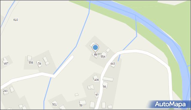 Kąclowa, Kąclowa, 55, mapa Kąclowa