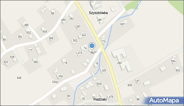 Kąclowa, Kąclowa, 552, mapa Kąclowa