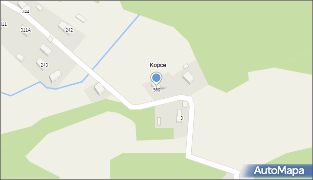 Kąclowa, Kąclowa, 569, mapa Kąclowa