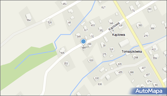 Kąclowa, Kąclowa, 585, mapa Kąclowa