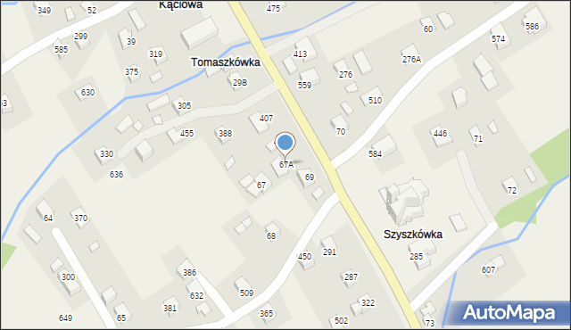 Kąclowa, Kąclowa, 67A, mapa Kąclowa