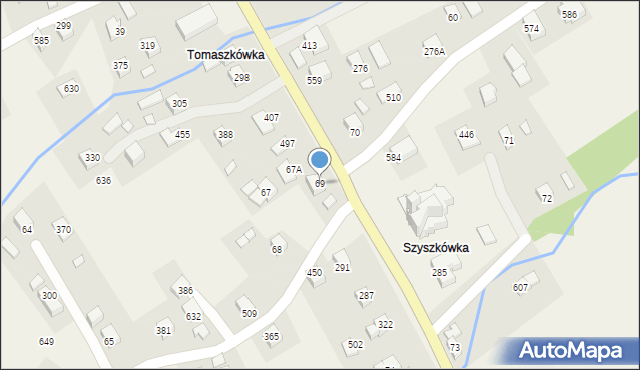 Kąclowa, Kąclowa, 69, mapa Kąclowa