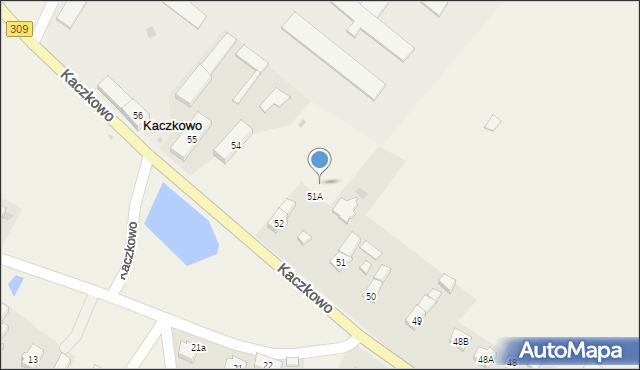 Kaczkowo, Kaczkowo, 51B, mapa Kaczkowo