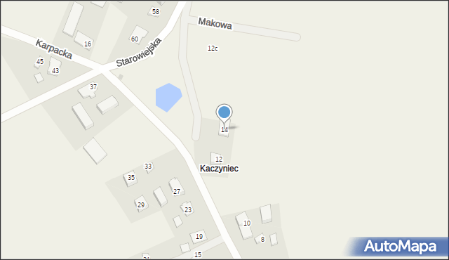 Kaczyniec, Karpacka, 14, mapa Kaczyniec