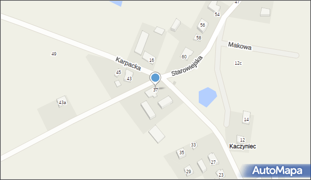 Kaczyniec, Karpacka, 37, mapa Kaczyniec