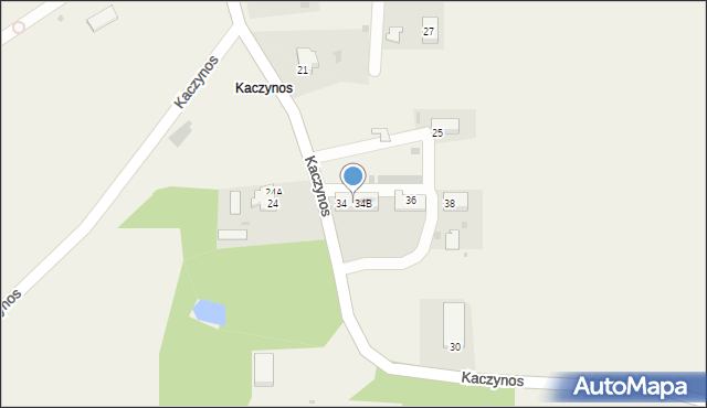 Kaczynos, Kaczynos, 34A, mapa Kaczynos