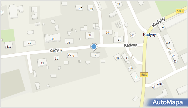 Kadyny, Kadyny, 7B, mapa Kadyny