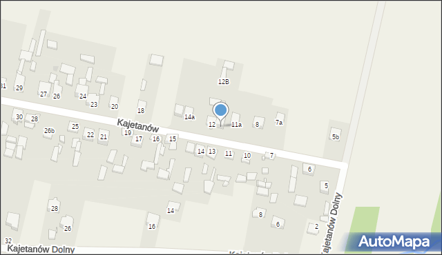 Kajetanów, Kajetanów, 12A, mapa Kajetanów