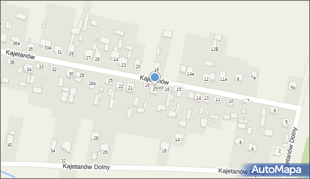 Kajetanów, Kajetanów, 17, mapa Kajetanów