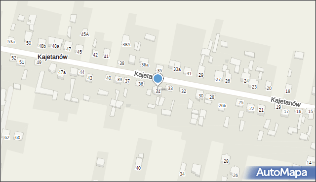 Kajetanów, Kajetanów, 34, mapa Kajetanów