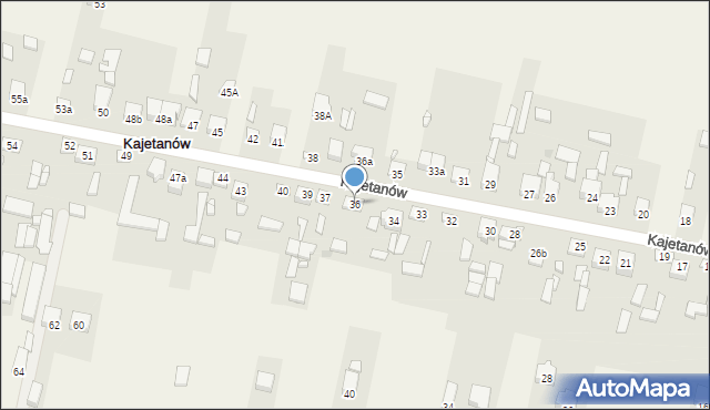 Kajetanów, Kajetanów, 36, mapa Kajetanów