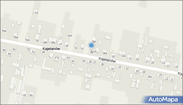 Kajetanów, Kajetanów, 38, mapa Kajetanów