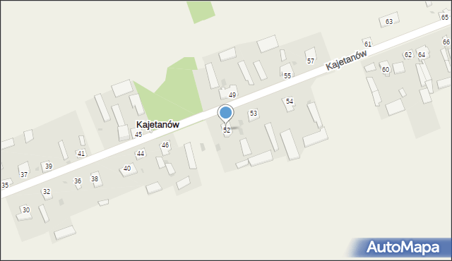 Kajetanów, Kajetanów, 52, mapa Kajetanów