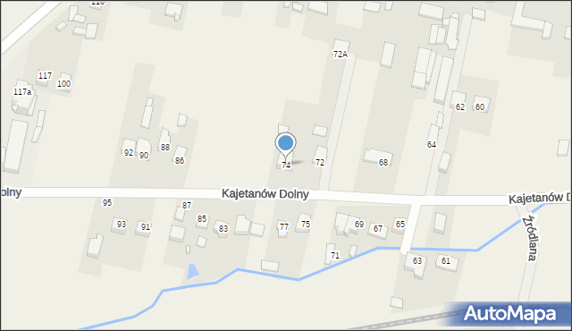 Kajetanów Dolny, Kajetanów Dolny, 74, mapa Kajetanów Dolny