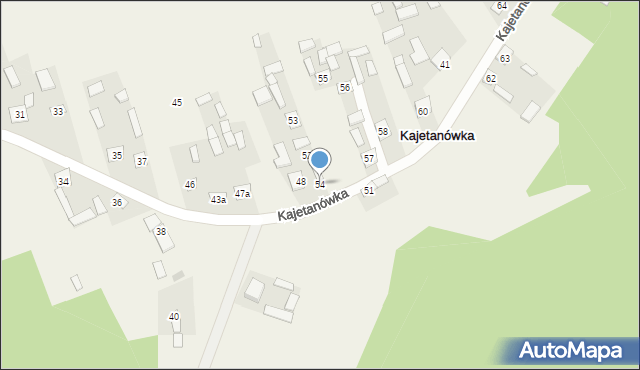 Kajetanówka, Kajetanówka, 54, mapa Kajetanówka