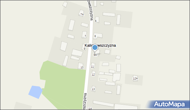 Kalichowszczyzna, Kalichowszczyzna, 9A, mapa Kalichowszczyzna