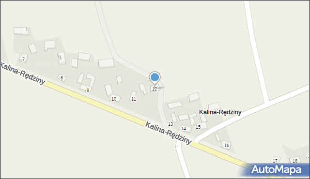 Kalina-Rędziny, Kalina-Rędziny, 12, mapa Kalina-Rędziny