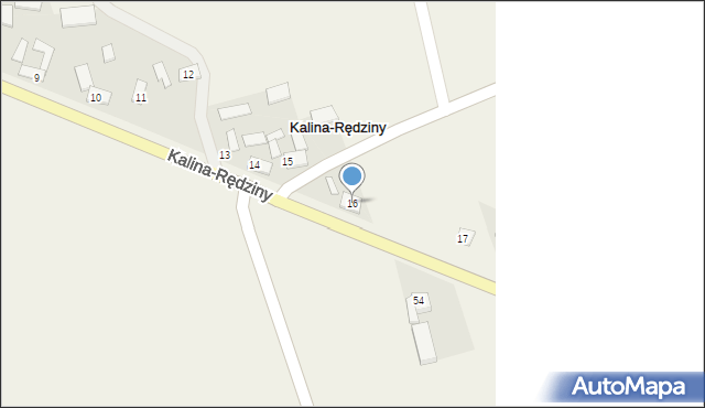 Kalina-Rędziny, Kalina-Rędziny, 16, mapa Kalina-Rędziny