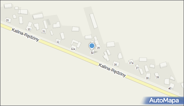 Kalina-Rędziny, Kalina-Rędziny, 34, mapa Kalina-Rędziny