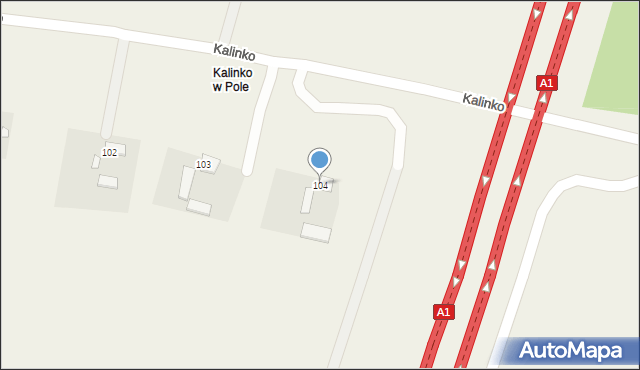 Kalinko, Kalinko, 104, mapa Kalinko