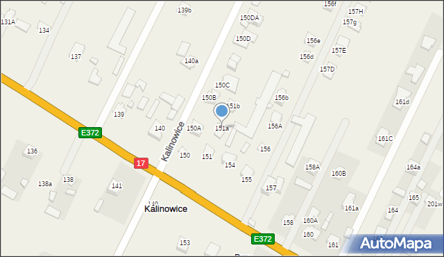 Kalinowice, Kalinowice, 151a, mapa Kalinowice