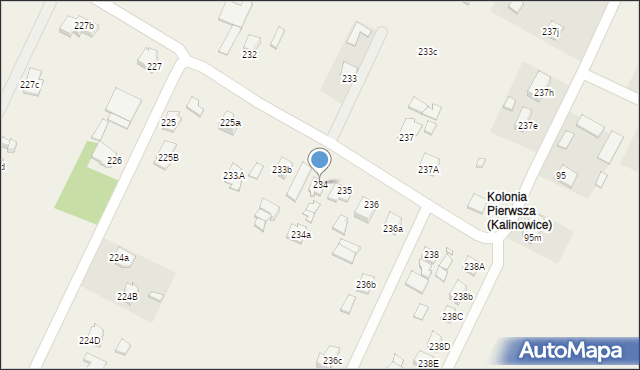 Kalinowice, Kalinowice, 234, mapa Kalinowice