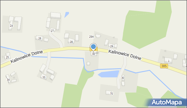 Kalinowice Dolne, Kalinowice Dolne, 32, mapa Kalinowice Dolne