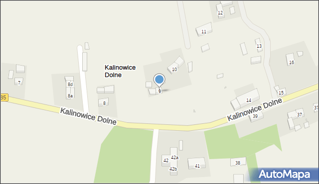 Kalinowice Dolne, Kalinowice Dolne, 9, mapa Kalinowice Dolne