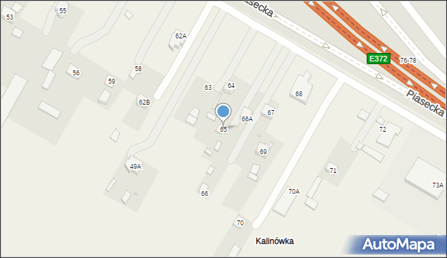 Kalinówka, Kalinówka, 65, mapa Kalinówka