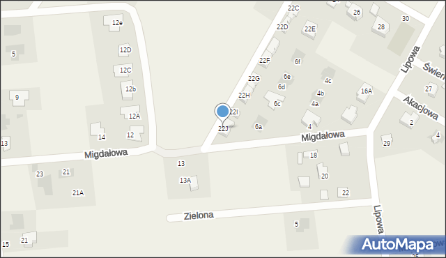 Kalinówka, Kasztanowa, 22J, mapa Kalinówka