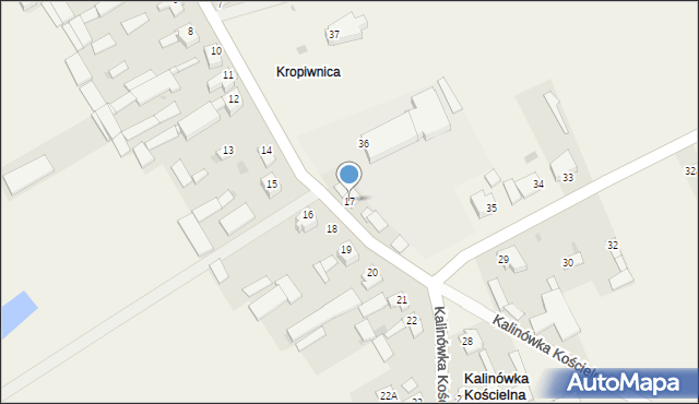 Kalinówka Kościelna, Kalinówka Kościelna, 17, mapa Kalinówka Kościelna