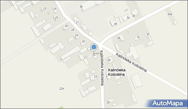 Kalinówka Kościelna, Kalinówka Kościelna, 22, mapa Kalinówka Kościelna