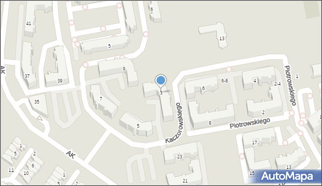 Kalisz, Kaczorowskiego Henryka, ks., 3, mapa Kalisza