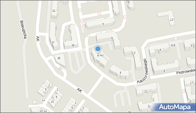 Kalisz, Kaczorowskiego Henryka, ks., 7, mapa Kalisza