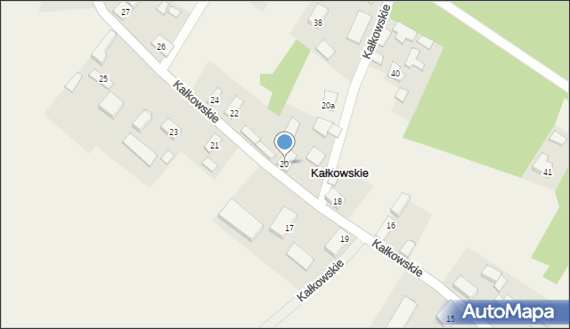 Kałkowskie, Kałkowskie, 20, mapa Kałkowskie