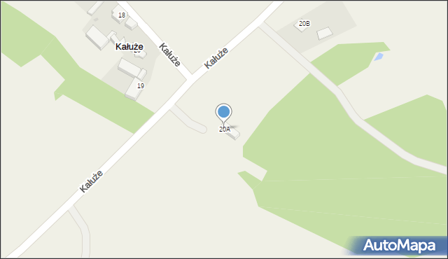 Kałuże, Kałuże, 20A, mapa Kałuże