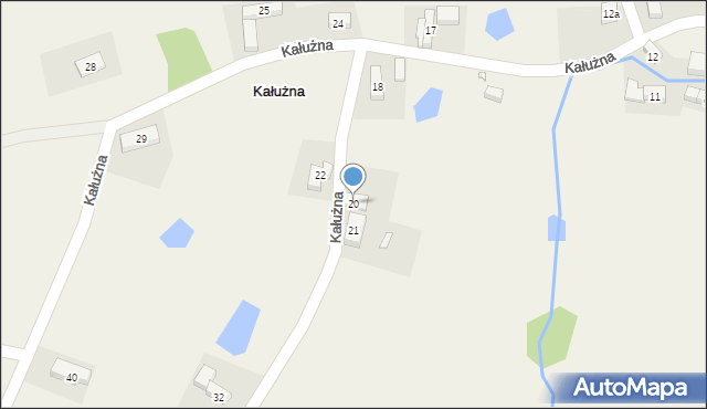 Kałużna, Kałużna, 20, mapa Kałużna