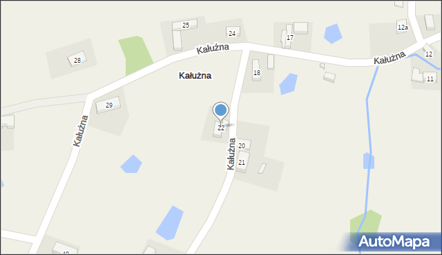 Kałużna, Kałużna, 22, mapa Kałużna