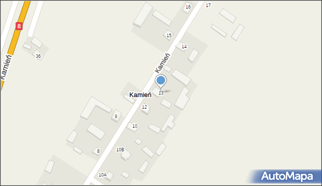 Kamień, Kamień, 13, mapa Kamień