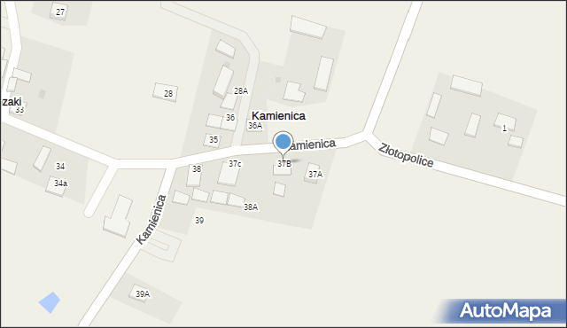 Kamienica, Kamienica, 37B, mapa Kamienica