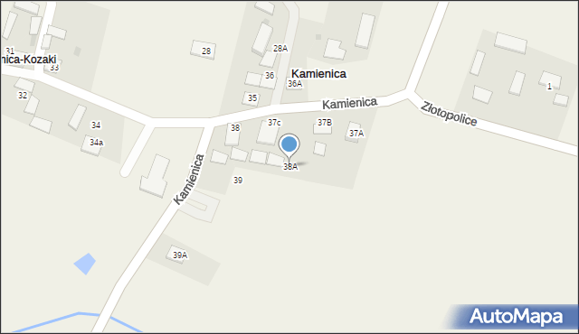 Kamienica, Kamienica, 38A, mapa Kamienica