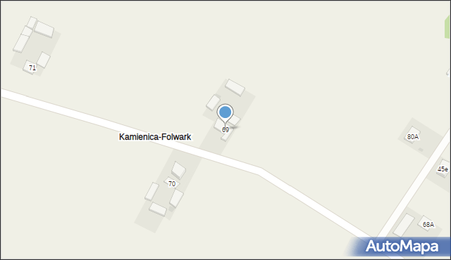 Kamienica, Kamienica, 69, mapa Kamienica