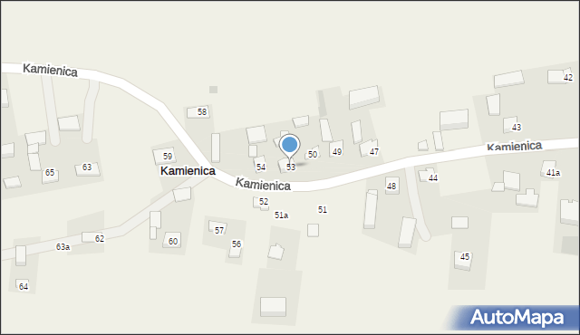 Kamienica, Kamienica, 53, mapa Kamienica