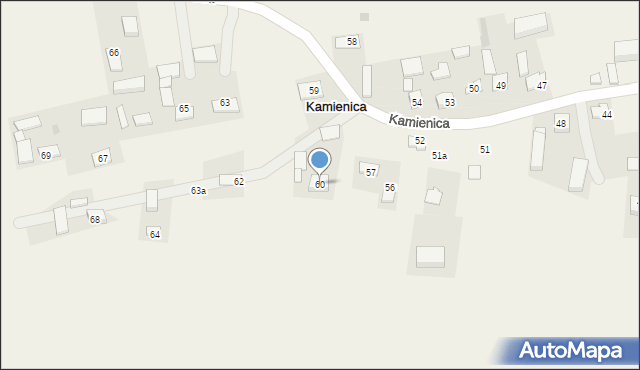 Kamienica, Kamienica, 60, mapa Kamienica