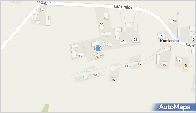 Kamienica, Kamienica, 67, mapa Kamienica